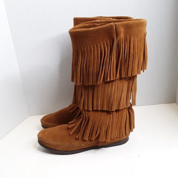 Minnetonka Women's Fringe Pull Up Boot Size 5M - Picture 2 of 11